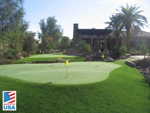Tournament synthetic putting green